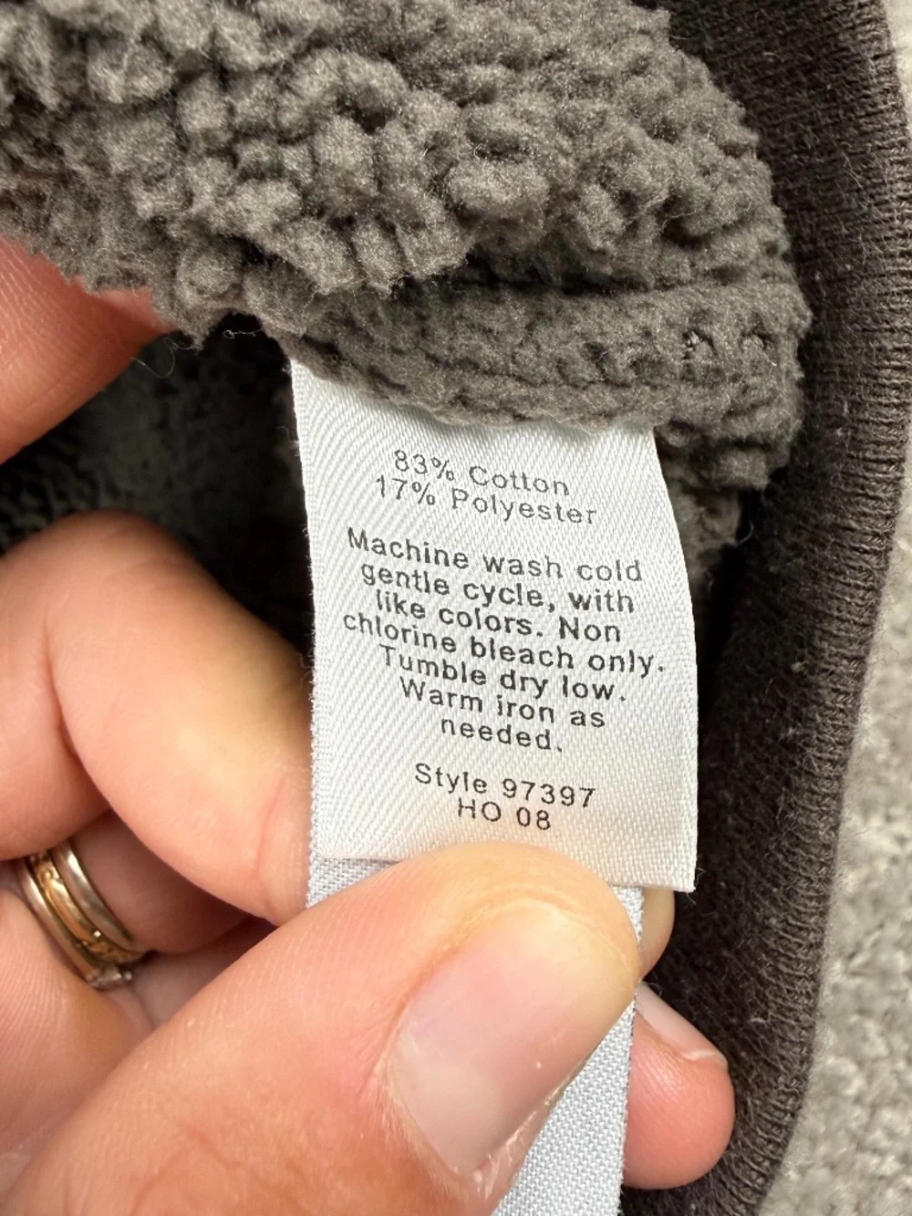 J. Crew Outwear Fleece Zip Up Hoodie Sweatshirt Grey Men's Large